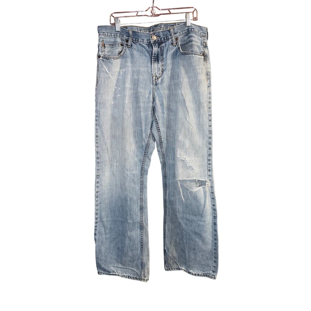 American Eagle Men's Light Wash Denim Bootcut Jeans Size 36W 34L 36x34